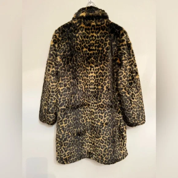 * 💕SOLD* Luxury The Kooples Leopard Faux Fur Coat Small - Picture 15 of 17
